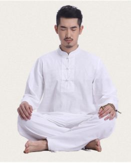 Conjunto de Ropa de Hombre para Meditación en Algodón con Estilo Chino