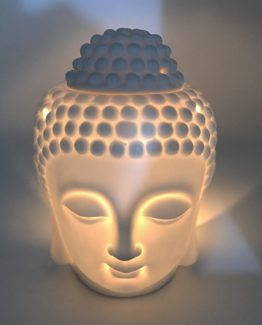 Quemador de Aromaterapia y Portavelas Aromáticas con Forma de Cabeza de Buda