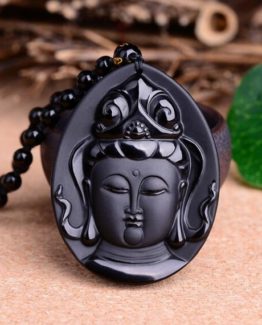 Bringen Obsidian Anhänger mit Buddhas Gesicht Sie die positive Energie des Universums zu ziehen