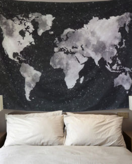 Tapiz Deco Boho con Mapa de la Tierra