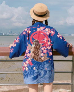 Kimono Boho con Estampado Floral y de Carpa